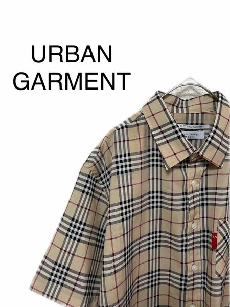 超美品　URBAN GARMENT ボタンダウン　半袖シャツ　チェック柄　古着 ボタンダウン ヴィンテージ