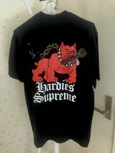 新品未使用 保管品Supreme ロゴ Tee シュプリーム半袖 Hardies Dog Teeブラック 半袖Tシャツ M