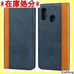 Ｈａｖａｙａ Galaxy A30 ケース ギャラクシ カード収納 SoftBank レザー-ブルー＋イエロー 417