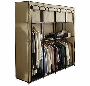  hanger rack wardrobe storage rack storage shelves closet storage furniture beige 