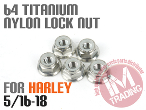 64 titanium alloy made nylon lock nut flange have 5/16-18 5 piece natural Dyna Softail sport Star and so on 