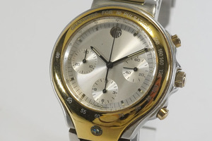 1円~【839】実働　BMW　Chronogroph／クロノグラフ　自動巻き　メンズ　スモールセコンド　デイト　裏スケ　正規品ベルト　腕時計