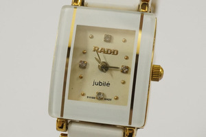 1円~【867】実働　RADO／ラドー　1600282　jubile　クオーツ　ホワイト　純正ベルト　レディース　腕時計