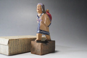 【916】木端人形　アイヌ民族　アイヌ子守　農民人形　木彫人形　民芸品　工芸品　置物　時代物　古美術　伝統工芸