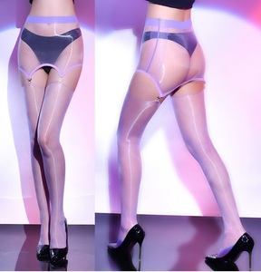  most new work 1 Denier light purple super lustre. stockings .4 buckle stockings material garter. SET