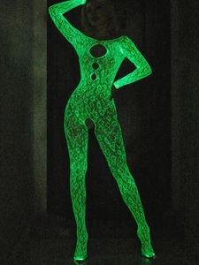  этот сезон новый продукт 601 ночь свет UV флуоресценция зеленый длинный рукав модель трико дыра костюмы Night одежда 