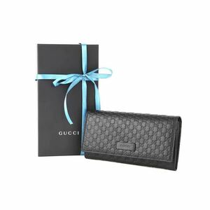 新品未使用品 GUCCI グッチ 二つ折り長財布449396 ブラック 本物 正規品