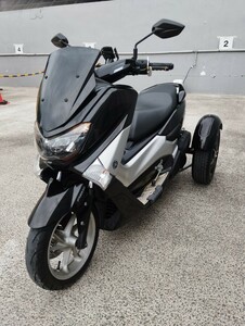 Yamaha　NMAX 155 Trike　バックギア　14910キロ　側vehicleincluded軽二輪登録　Vehicle inspection制度無　普通Vehicle免許(AT限定)OK　ノーヘルOK　高速2 personOK 