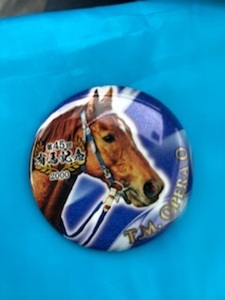  horse racing have horse memory The Legend name horse Tey M opera o-uina- can badge new goods unused goods 