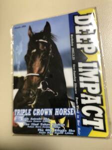  horse racing three . horse deep impact .. memory hose mouse pad new goods unused unopened goods 