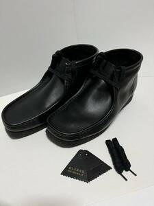 【正規品】Clarks Wallabee Boot 美品 クラークス ワラビーブーツ ブラックレザー 26.5 UK8.5 黒 革 英国 靴 ビジネス ストリート メンズ