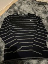 新品1円～ 定価14万超 Lサイズ 極美品 Burberry BLACK Label 高級コットン　メンズ サマー ニット ブラック 長袖 春夏 大きいサイズ_画像1