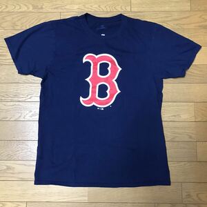 MLB BOSTON RED SOX MEN’S SHORT SLEEVE T-SHIRTS (FANATICS) size-M(着丈67身幅59) 中古 送料無料 NCNR