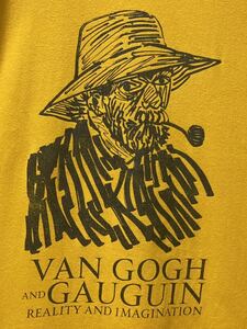ゴッホとゴーギャン展 Tシャツ L程度 イエロー×ブラック / Van Gogh and Gauguin ゴッホ ゴーギャン 自画像 黄×黒 ART アート TEE