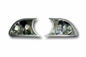 [新品] ユーロ コーナー ランプ クローム インナー クリスタル レンズ 98-00 BMW E46 3シリーズ 2ドア