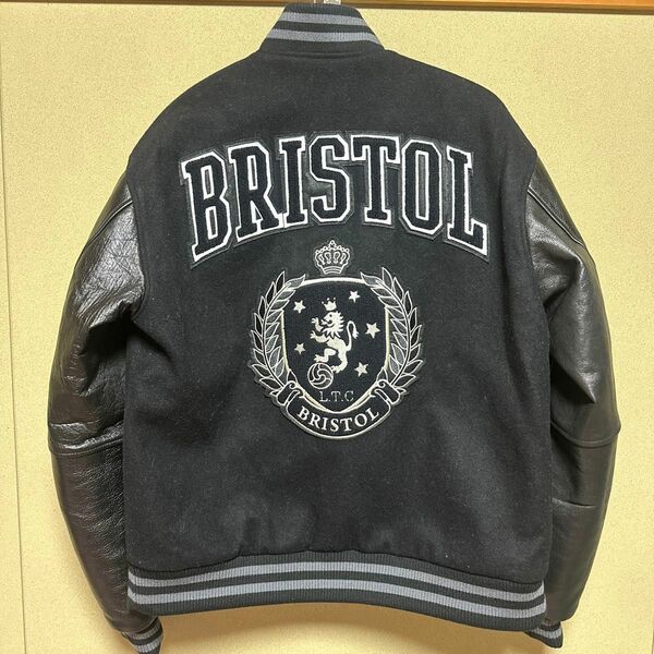 F.C.Real Bristol エフシーレアルブリストル スタジャン M レザー VARSITY JACKET 袖革 黒