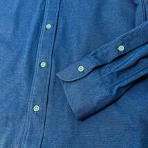 未使用級 Maker's Shirt KAMAKURA【Easy care knit】清涼感溢れるラミー(麻)混 鹿の子 長袖ニットシャツ サイズM/鎌倉シャツ ビジネス 春夏_画像3