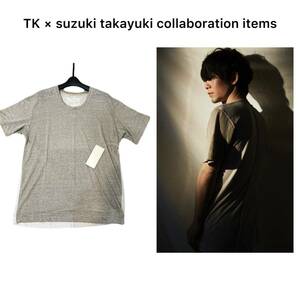 新品タグ付き TK×suzuki takayuki 【collaboration items】最高級リネン100% バイカラーTシャツ サイズ1/スズキタカユキ 凛として時雨