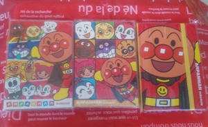  tax not included sum total regular price 3600 jpy former times notebook (A6 size ) unused Anpanman 3 point set 