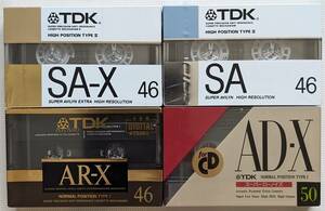 【未開封 未使用 丁寧梱包】TDK 歴史的銘品 SA-X, SA, AR-X, AD-X 計4本