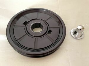 空冷VW FLAT4 VWストックスタイル アルミクランクプーリー 175mm ブラックアルマイト 1500-1600 USED タイプ2 タイプ1 タイプ3 