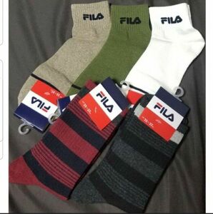 FILA　フィラ　25-27cm　ロゴ入　ソックス　靴下　５足セット①　新品未使用品　スポーツ　スニーカーソックス