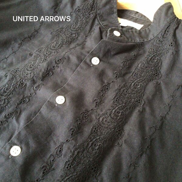 UNITED ARROWS バンドカラー半袖シャツ