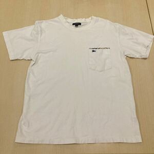 BURBERRY LONDON ポケットTシャツ メンズ M ホワイト 白 チェック柄 ババリー ロンドン 半袖 Tシャツ