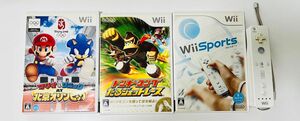 超お得セット!! Wiiソフトマリオ＆ソニックAT北京ｵﾘﾝﾋﾟｯｸ、ドンキーコングたるジェット、Wii Sports ﾘﾓｺﾝ