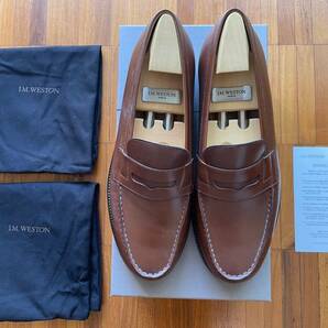 シューツリー付 J.M.WESTON 180 ローファー LOAFER TAN BOXCALF ６B ゴルフ ヨット ジョンロブ エドワードグリーン alden ウエストンの画像1