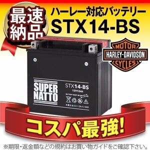 充電済) 新品ハーレー専用 STX14-BS [YTX14-BS/FTX14-BS/GTX14-BS対応]