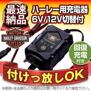 ハーレー専用バッテリー充電器（6V/12V切替式） サルフェーション除去機能搭載 トリクル充電機能で冬の間つけっぱなしOK！ PSE新基準対応