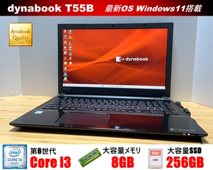  completion equipment / function * Toshiba dynabook T55/BB* no. 6 generation Skylake Core i3 6100U/8GB/ new goods SSD/ full HD/ Blue-ray /Wi-Fi/USB3.0/4K-HDMI/WEB camera *