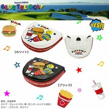 BLUE TEE GOLF ブルーティーゴルフ スマイルバーガー パターカバー マレット用 HC-014ホワイト[37797]_画像2