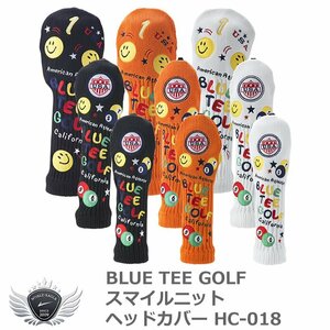 BLUE TEE GOLF ブルーティーゴルフ スマイルニットヘッドカバー HC-018 オレンジ/UT用[49056]