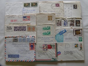 ワールド 1960年代後半から1980年代 切手貼カバー約100通(W336)