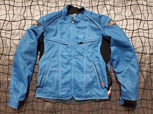【新型L】クシタニ　フルメッシュジャケット　Lサイズ　三点パッド付き　バイク ライディング ライダース　KUSHITANI　スカイブルー　