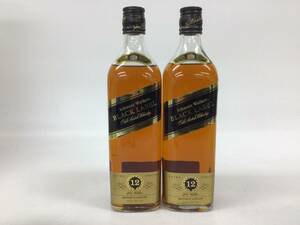 ウイスキー ジョニーウォーカー ブラックラベル12年 黒キャップ 2本セット 750ml 43％ 重量番号:4 (77)