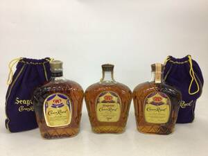 b Len dead whisky Crown royal fine Deluxe 3 pcs set 1000/760/750ml weight number :6(107)