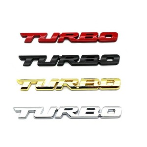 メタル製 TURBO エンブレムA　4種類（ブラック/レッド/シルバー/金）