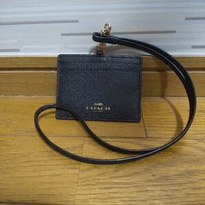 COACH パスケース カードケース 定期入れ コーチ IDケース ネックストラップ付き