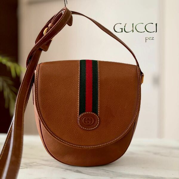 超美品 GUCCI オールドグッチ シェリーライン ショルダーバッグ＊レディース メンズ レザー 本革 牛革 ショルダー GG 肩掛け 斜め掛け 