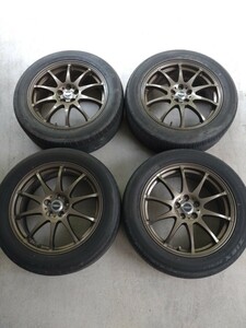 CROSS SPEED クロススピード 17×7J オフ50 5穴 PCD100 FALKEN ファルケン ジークス ZE912 215/55-17 5分山 タイヤ交換推奨 フォレスター