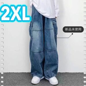 デニム　パンツ　メンズ　ジーパン　ワイドパンツ　シンプル　おしゃれ　レディース