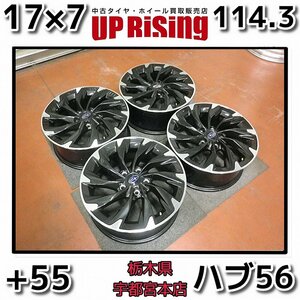 スバル SUBARU レヴォーグVN5純正♪17×7J PCD114.3 5H +55 ハブ56♪安心の純正ホイール♪ホイールのみ4本♪店頭受取歓迎♪R605W91