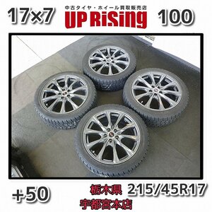 WEDS ウェッズ TEAD テッド♪17×7J/PCD100/5H/+50/ハブ73♪グッドイヤー アイスナビ7 215/45R17 87Q 2021年♪店頭受け取り歓迎♪R605SW11