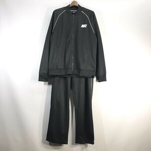 タグ付未使用品 ナイキ NIKE 紺タグ レトロ トラック スーツ 上下 セット アップ XL グレー ジャージ ジャケット パンツ メンズ デカロゴ