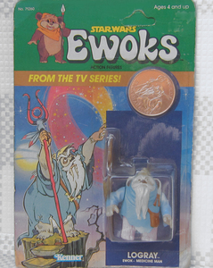 1985 год Old kena-Ewoks Logray монета есть Star Wars Ewok ro серый Kenner нераспечатанный COIN фигурка Medicine Man Звездные войны Vintage