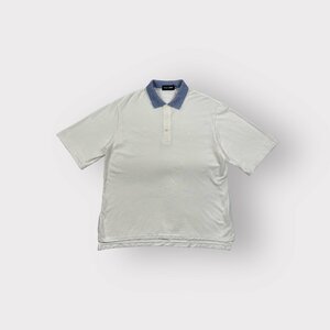 POLO GOLF Ralph Lauren ポロゴルフ 半袖ポロシャツ 無地 ホワイト サイズLL メンズ ヴィンテージ ネ