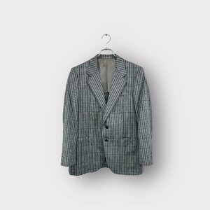 Aquascutum アクアスキュータム テーラードジャケット チェック柄 グレー系 サイズ94AB4 背抜き メンズ ヴィンテージ 6